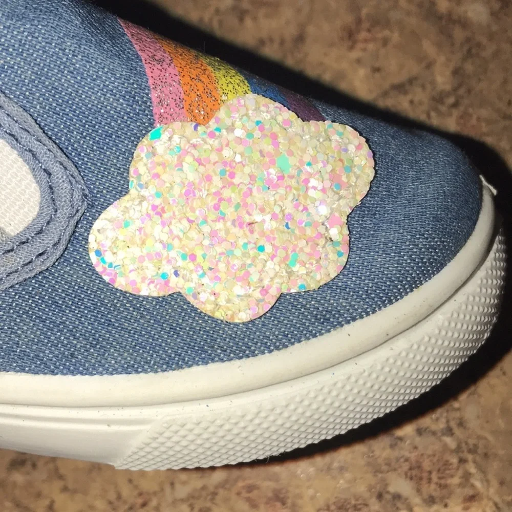NWOT Girl’s Rainbow Canvas Slip-Ons